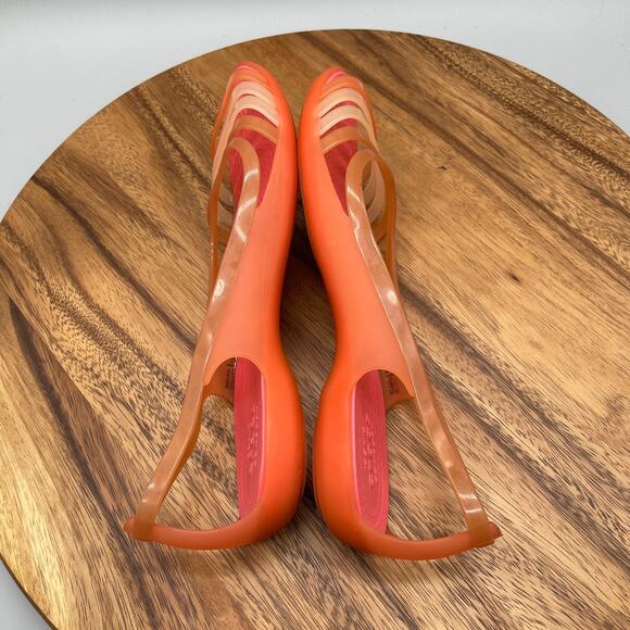 Crocs Isabella Jelly Flats Womens Size 9 Huarache Sandals Pink Casual Comfort - Picture 6 of 8